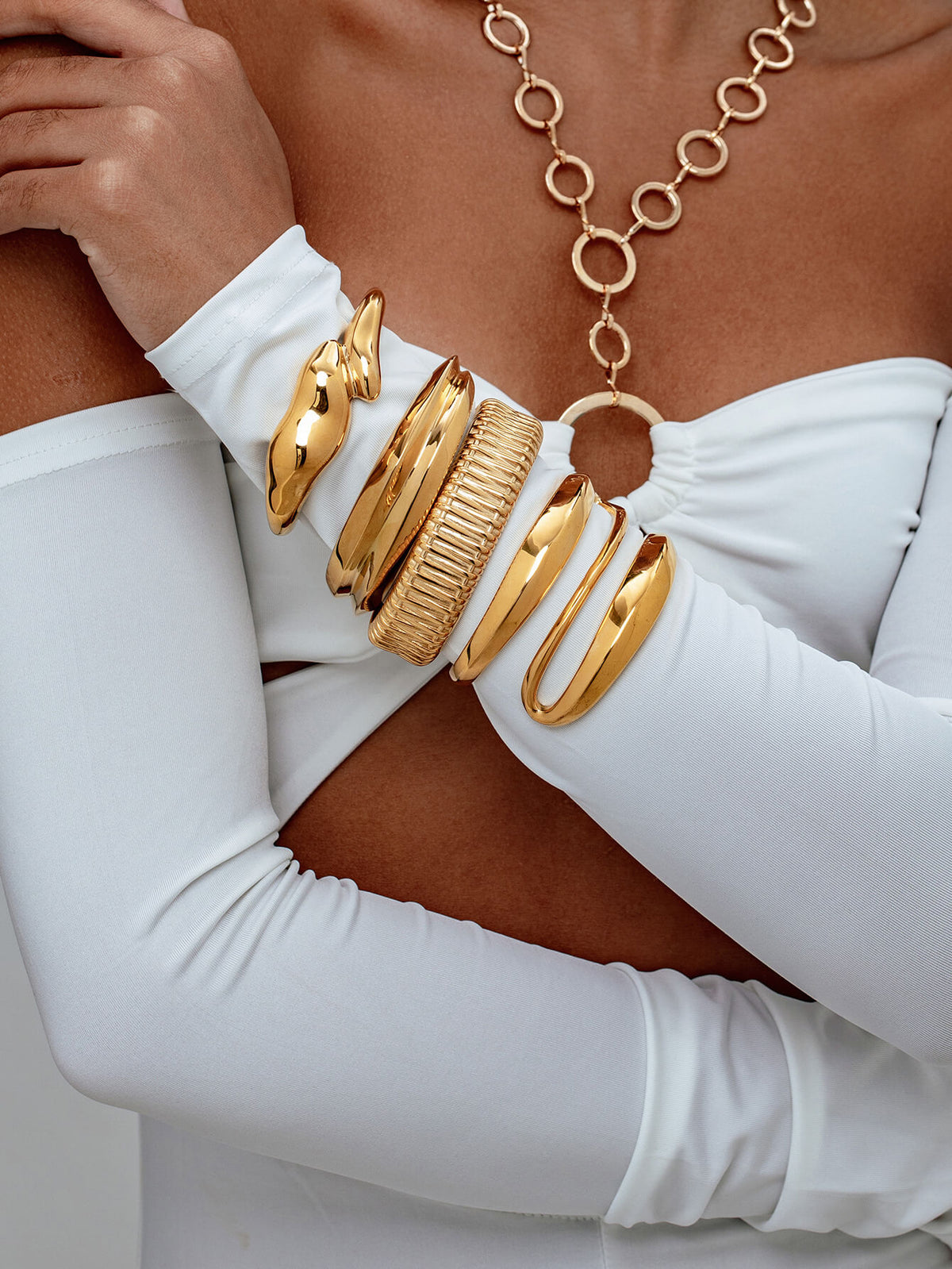 Vintage Jewelry Gold Titanium Steel Bracelet