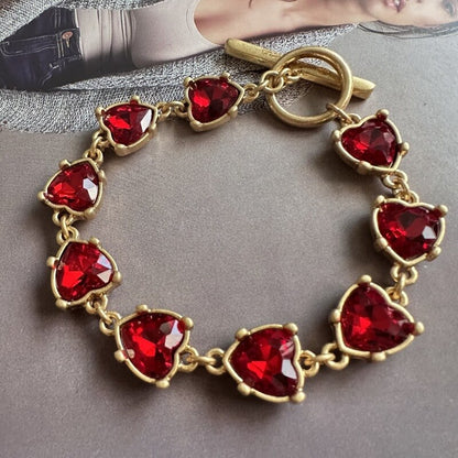 Vintage Jewelry Heart Gems Bracelet