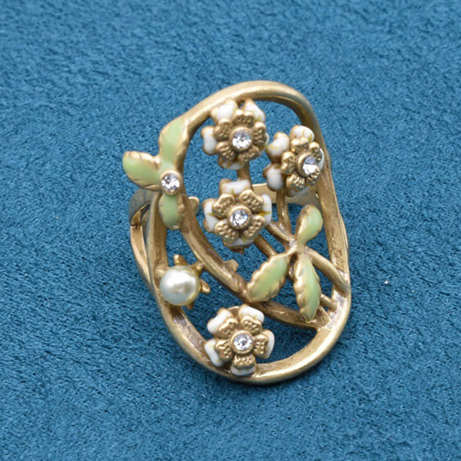 Vintage Jewelry Pearl Diamond Opening Ring