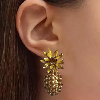 Vintage Jewelry Pineapple Flash Diamond Earrings