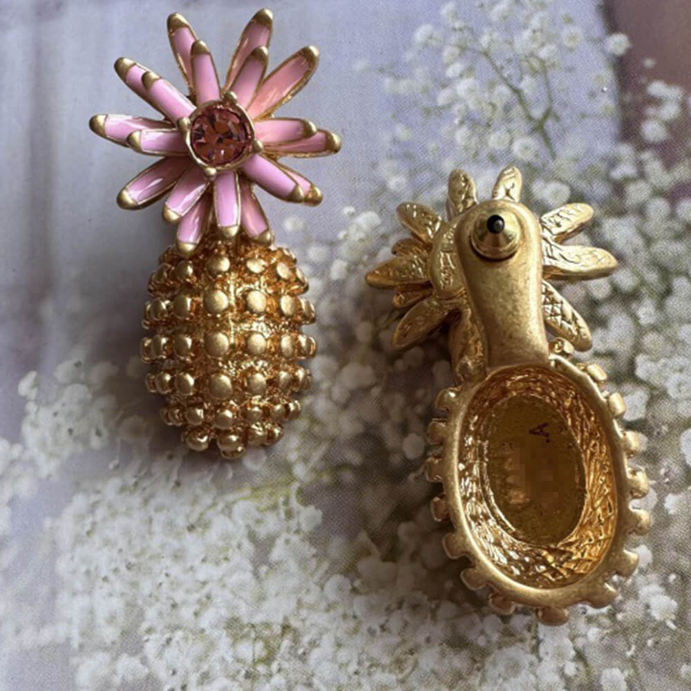 Vintage Jewelry Pineapple Flash Diamond Earrings