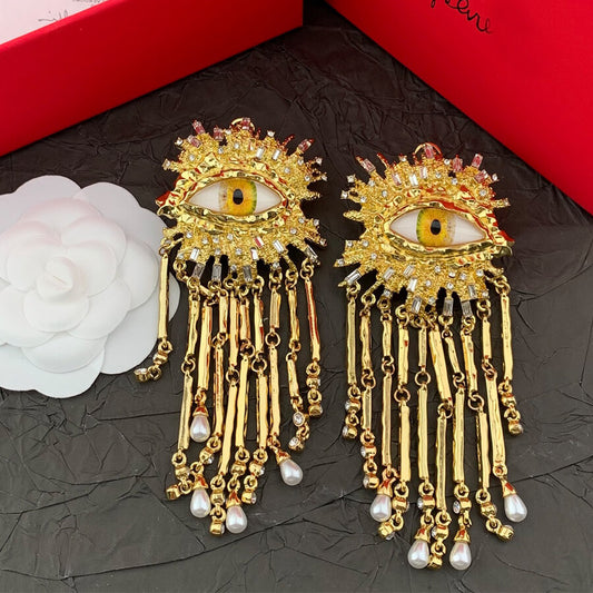 Vintage 24K Solid Gold Plated Earrings Brooch Set