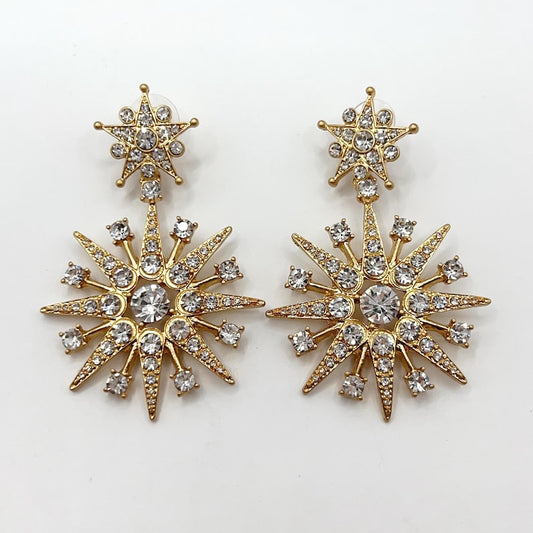 Vintage Jewelry Designer Star of Ishtar Diamond Drop Earrings