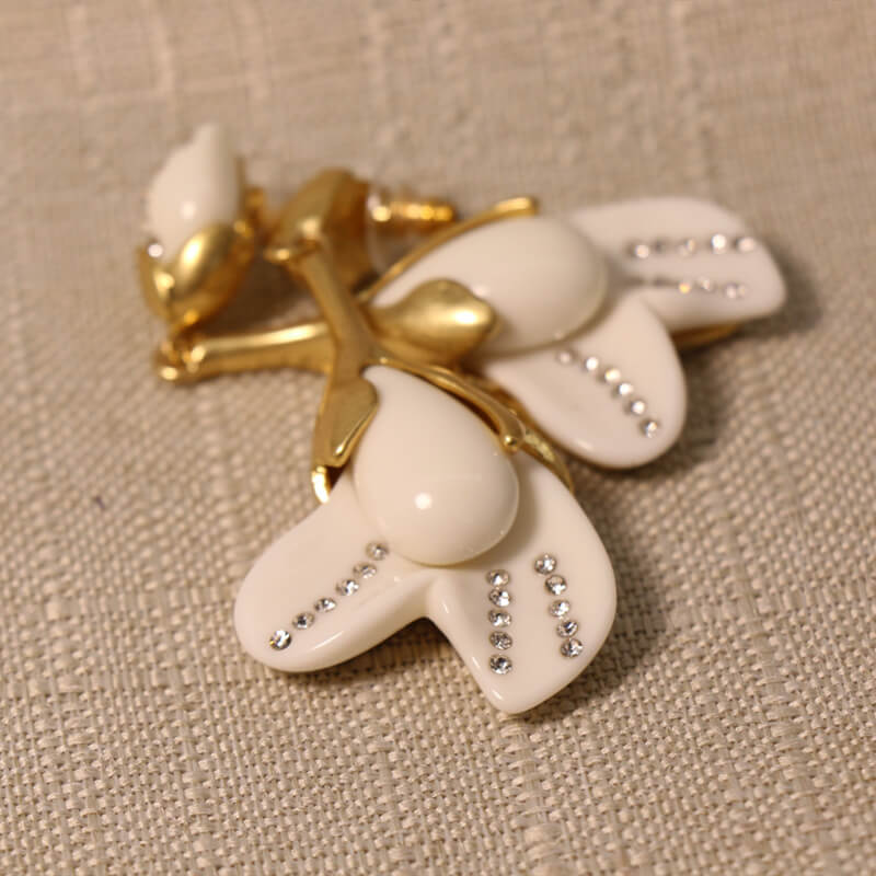 18K Solid Gold Plated Vintage Floral Earrings