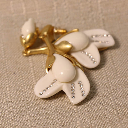 18K Solid Gold Plated Vintage Floral Earrings