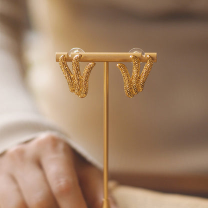 Vintage Jewelry Set Gold Earrings