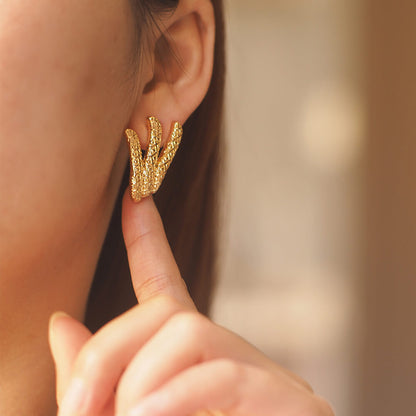 Vintage Jewelry Set Gold Earrings