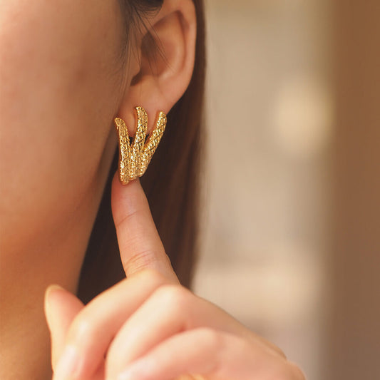 Vintage Jewelry Set Gold Earrings