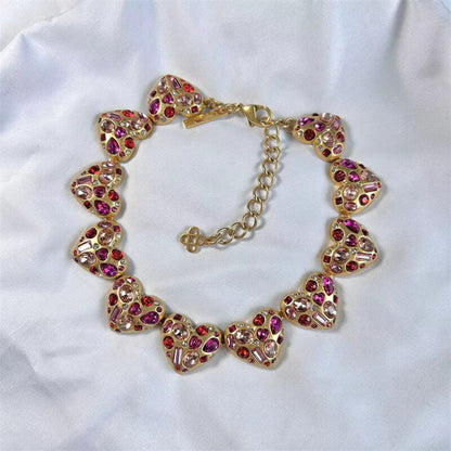 Vintage Jewelry Colored Diamonds Heart Necklace