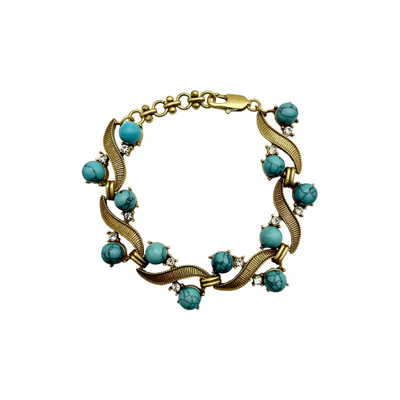Vintage Jewelry Set Turquoise Bracelet Earrings Necklace