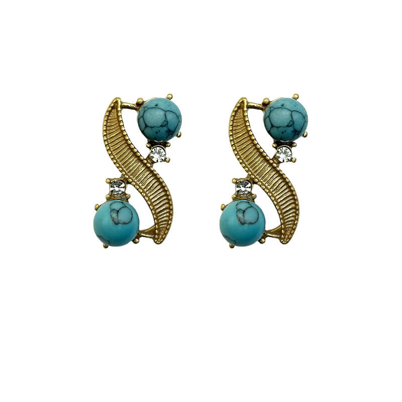 Vintage Jewelry Set Turquoise Bracelet Earrings Necklace