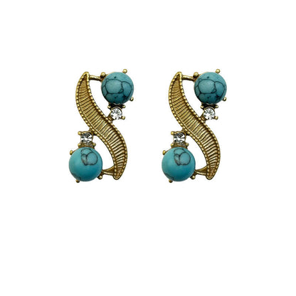 Vintage Jewelry Set Turquoise Bracelet Earrings Necklace
