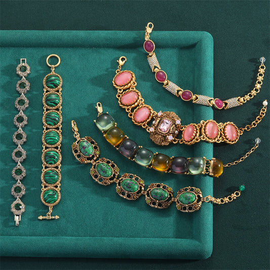 Vintage Jewelry Colorful Crystal Gems Bracelet