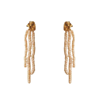 Vintage Natural Freshwater Pearls Earrings Jewelry