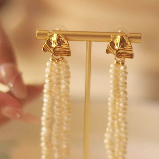 Vintage Natural Freshwater Pearls Earrings Jewelry