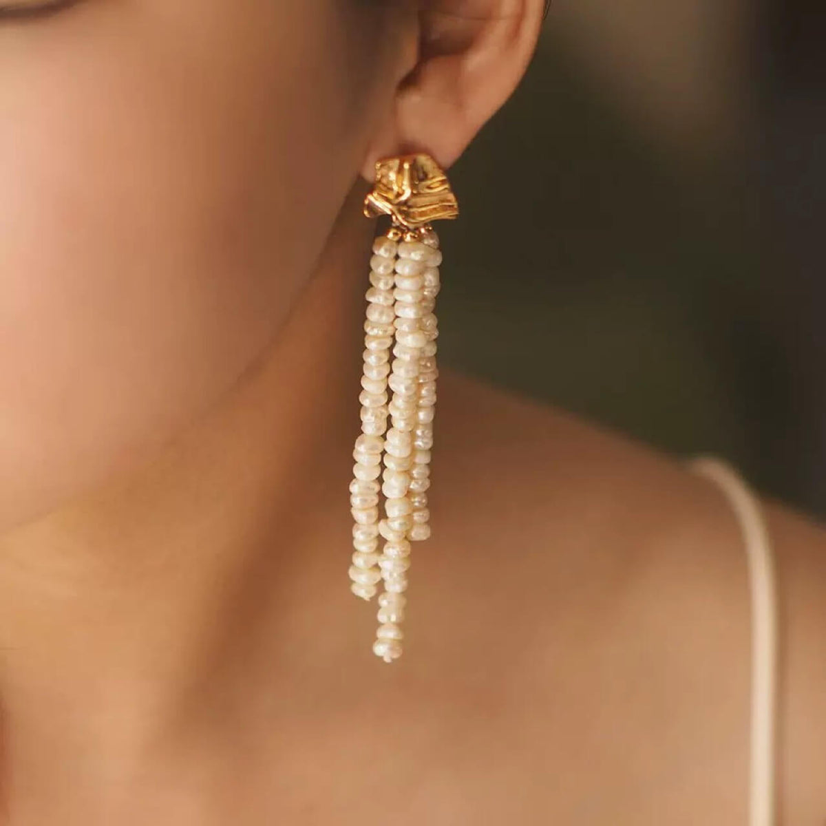 Vintage Natural Freshwater Pearls Earrings Jewelry