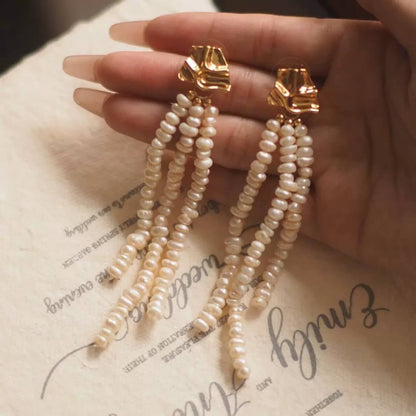 Vintage Natural Freshwater Pearls Earrings Jewelry