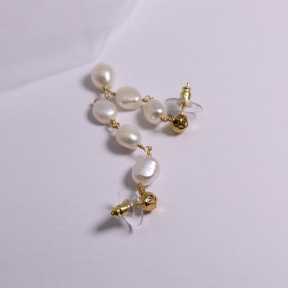 Freshwater Pearls Earrings Hypoallergenic 24K Gold Plated Necklace Elegant Jewelry Set