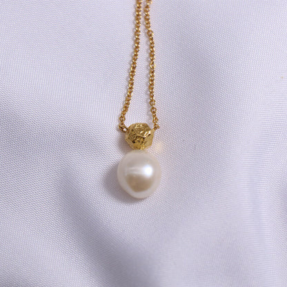 Freshwater Pearls Earrings Hypoallergenic 24K Gold Plated Necklace Elegant Jewelry Set