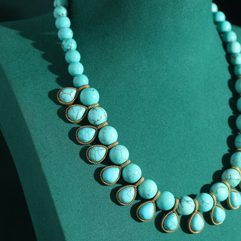 Vintage Jewelry Gold Necklace Pearl Gems Choker