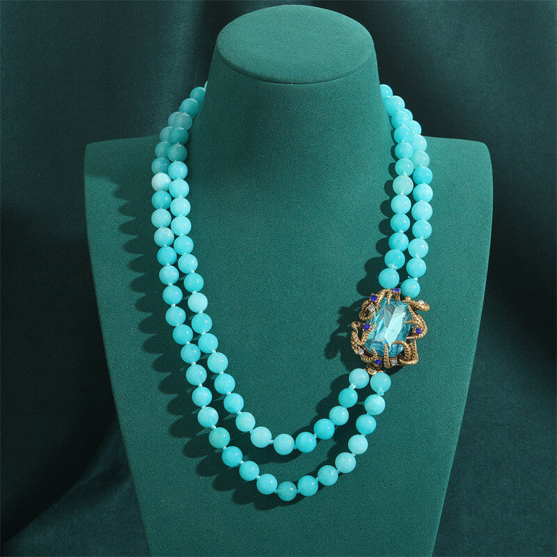 Vintage Jewelry Gold Necklace Pearl Gems Choker