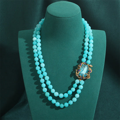 Vintage Jewelry Gold Necklace Pearl Gems Choker
