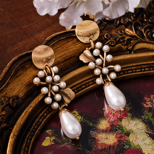Vintage Jewelry Set Gold Ginkgo Leaf Necklace