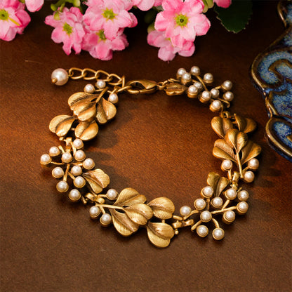 Vintage Jewelry Set Gold Ginkgo Leaf Necklace