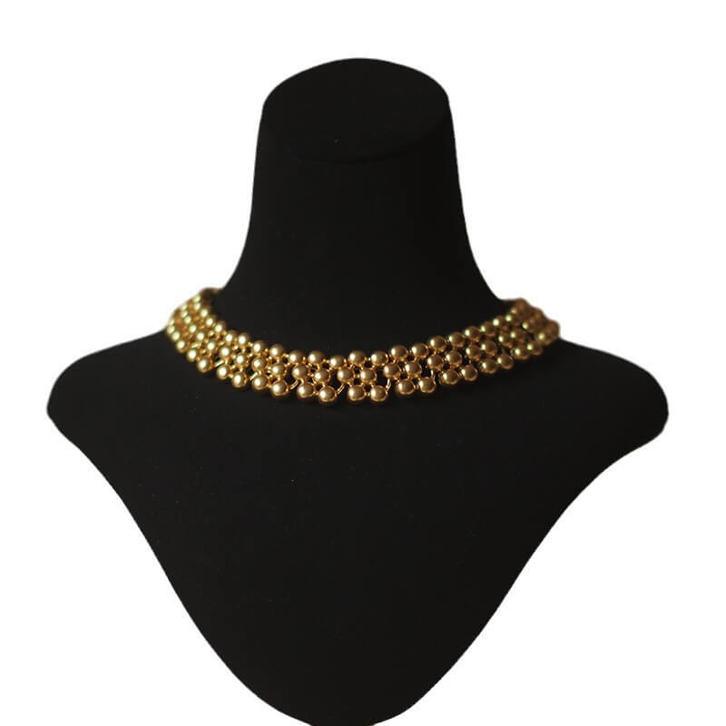 Vintage Jewelry Gold Beads Choker