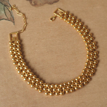 Vintage Jewelry Gold Beads Choker