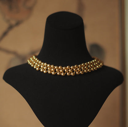 Vintage Jewelry Gold Beads Choker