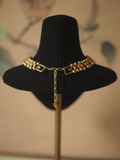 Vintage Jewelry Gold Beads Choker