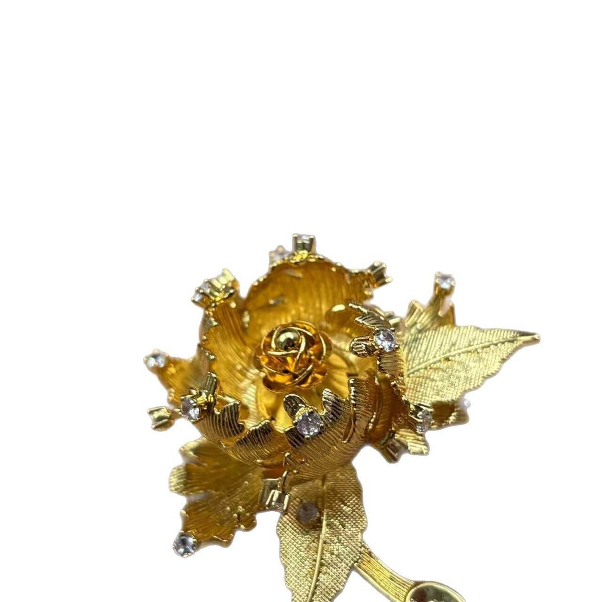 Vintage Jewelry Openable Gold Flower Brooch