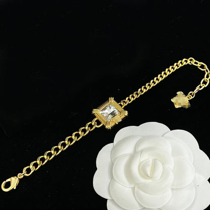 Vintage Gold Diamond V Designer Jewelry Set
