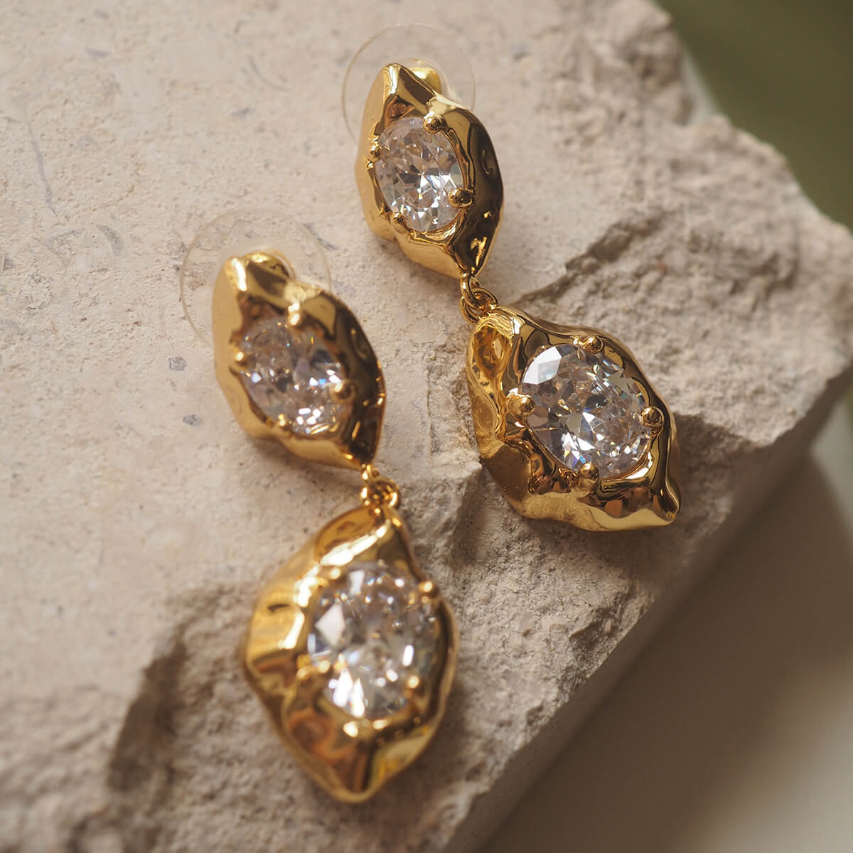 Vintage Gold Jewelry Diamond Earrings