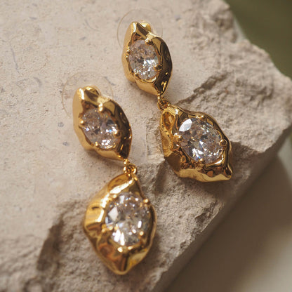 Vintage Gold Jewelry Diamond Earrings