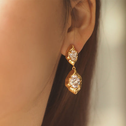 Vintage Gold Jewelry Diamond Earrings
