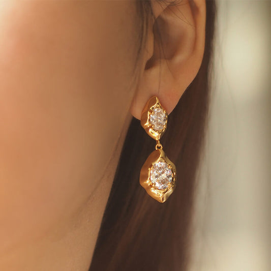 Vintage Gold Jewelry Diamond Earrings