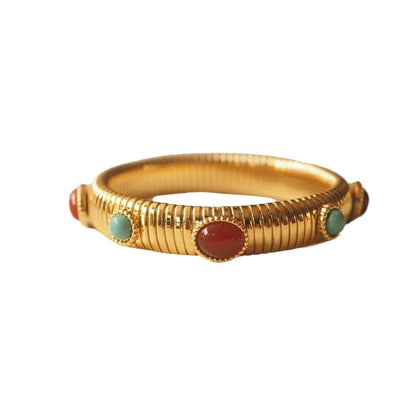Vintage Jewelry Turquoise Carnelian Bangle