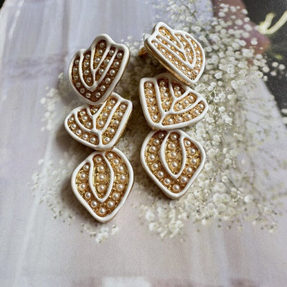 Hand-painted Enamel Diamonds Earrings Hypoallergenic Gold Plated Jewelry
