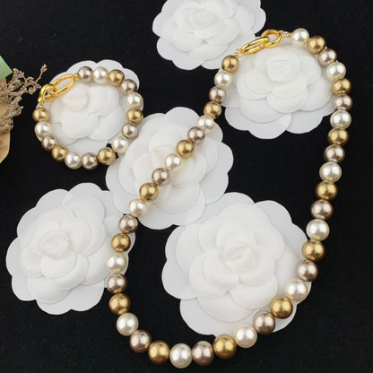 Vintage Jewelry Set Pearl Necklace Bracelet