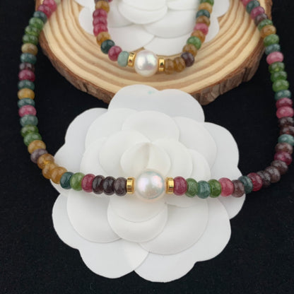 Vintage Jewelry Set Pearl Bracelet Necklace