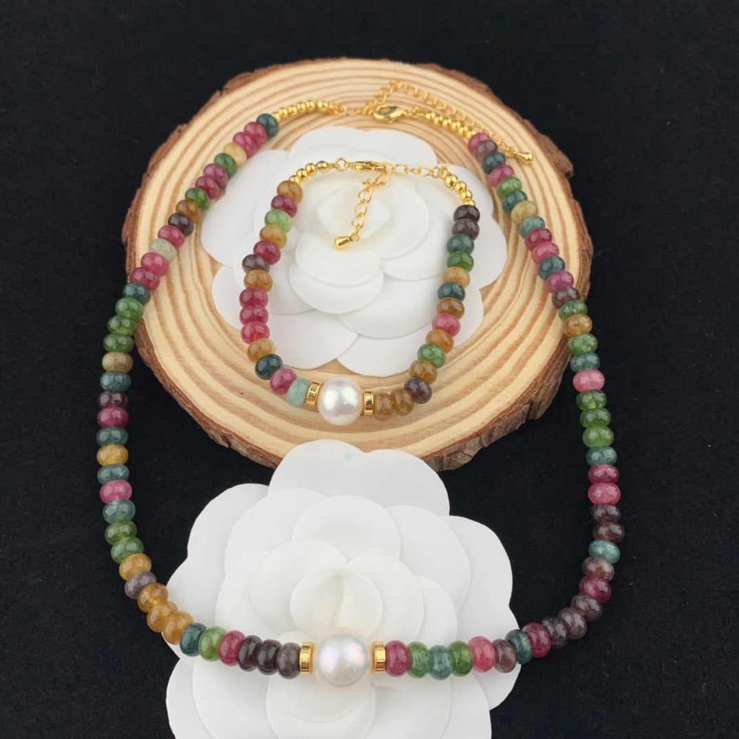 Vintage Jewelry Set Pearl Bracelet Necklace