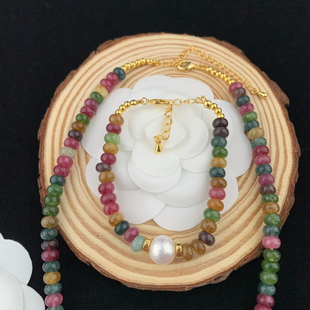 Vintage Jewelry Set Pearl Bracelet Necklace