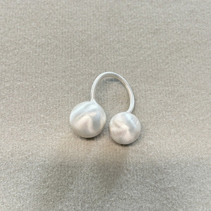 Brushed Silver Necklace Bracelet Earring Ring Jewelry Set