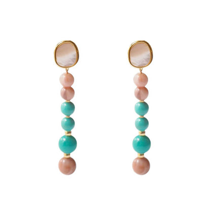 Vintage Natural Pearl Jewelry Turquoise Nacre Earrings