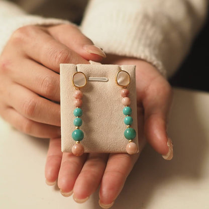 Vintage Natural Pearl Jewelry Turquoise Nacre Earrings