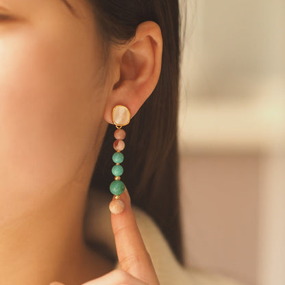 Vintage Natural Pearl Jewelry Turquoise Nacre Earrings