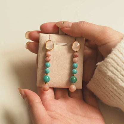Vintage Natural Pearl Jewelry Turquoise Nacre Earrings