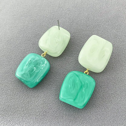 Square Macarons Earrings With S925 Silver Needle Elegant Jewelry for Women